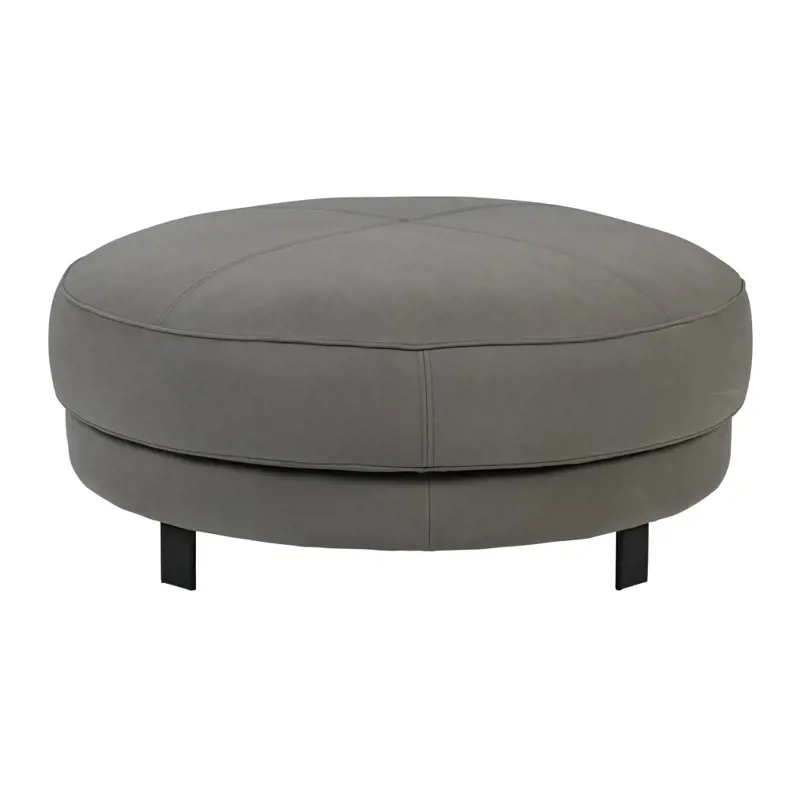 Somero Leather Round Footstool